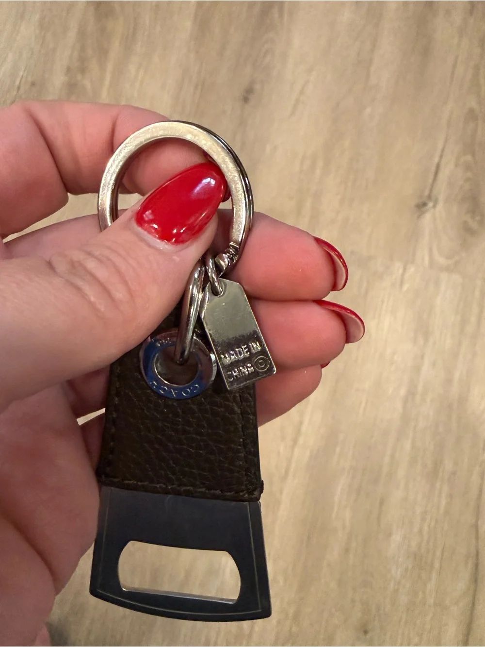 Coach Brown Leather  Bottle Opener